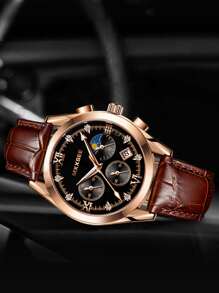 MXXSEE Ngày lễ dành cho nam giới Đồng hồ thạch anh ba mặt số - màu đen - Xem 2