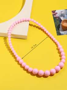 Chicas Collar con cuenta minimalista - Rosa - Ver 3