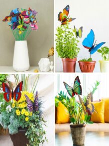 10pcs/20pcs/30pcs Mixed Color Monarch Butterfly Garden Decor Stakes - Multicolor - View 6