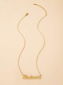 Letter Pendant Necklace - Yellow Gold - View 2