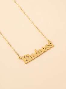 Letter Pendant Necklace - Yellow Gold - View 3