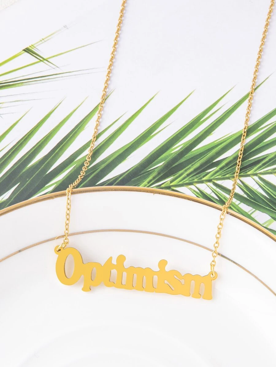 Letter Charm Necklace - Yellow Gold - View 1