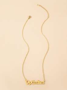 Letter Charm Necklace - Yellow Gold - View 2