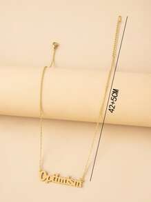 Letter Charm Necklace - Yellow Gold - View 4