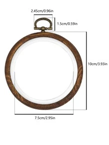 1入組木紋手工刺繡戒指 - 灰色 - 查看 4