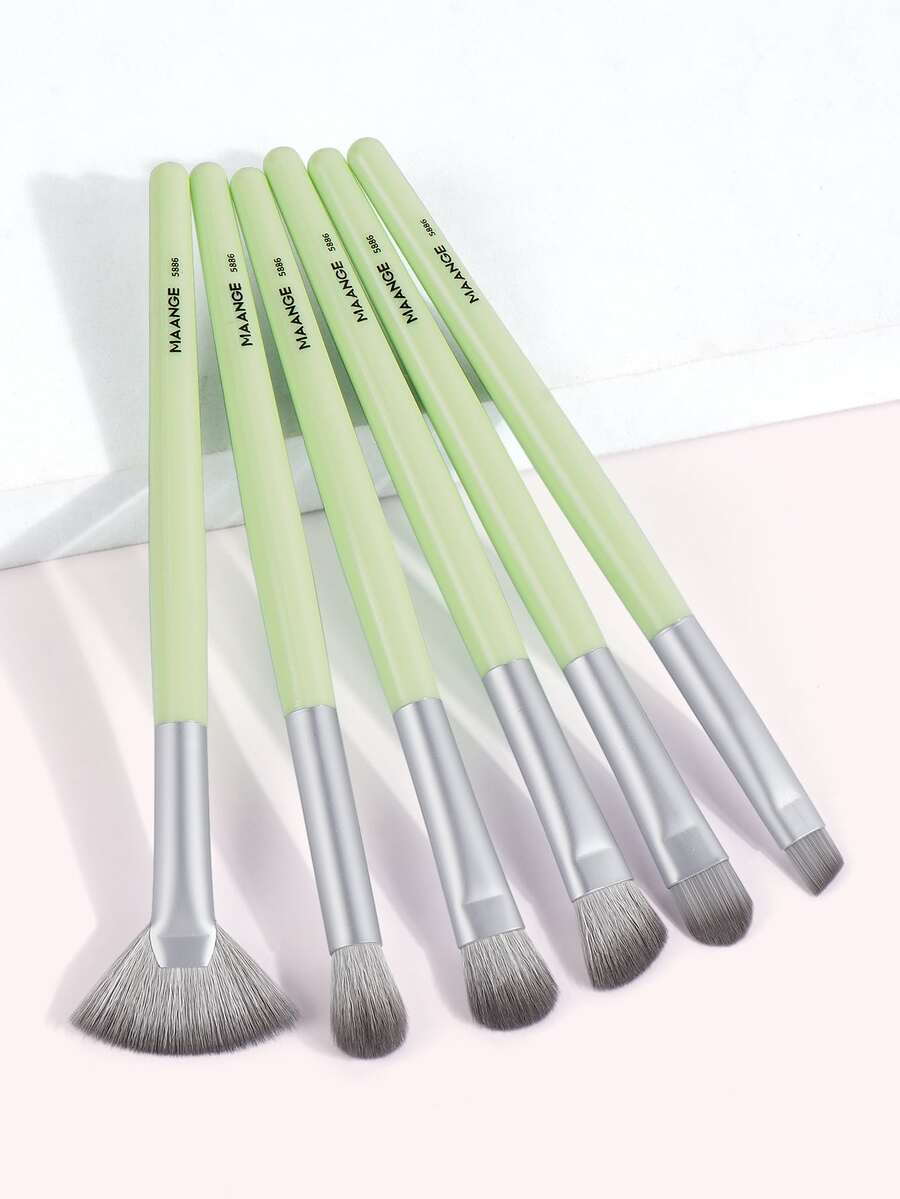 6pcs Portable Makeup Brush Set,Brush Set,Makeup Brush Kit,Make Up Brush Set,Make Up Set Complete,Makeup Brush Set,Complete Makeup Kit,Brush Kit,Brushes Makeup Set,Makeup Gift Set - Green - View 1