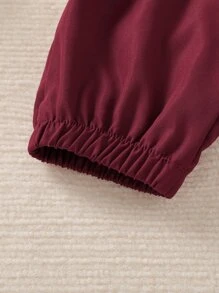 Girls Mock Neck Super Crop Tee & Bandeau & Trousers - Red and White - View 8