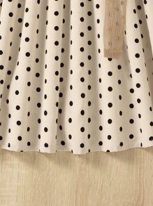 Girls Polka Dot Colourblock Dress - Multicolor - View 4