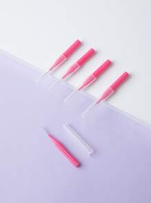 Set de 5 cepillos interdentales, limpiador de braquetes, palillos dentales, cabezales de hilo dental para higiene oral y limpieza de dientes y encías con brackets. Cepillos dentales suaves y flexibles en color rosa, ideales para usar en el hogar, dormitorio, baño, de viaje, bodas, fiestas, cumpleaños, como regalo para hombres, mamá, papá y amigos, Año Nuevo, accesorios y regalos divertidos. - Rosa Fucsia - Ver 2