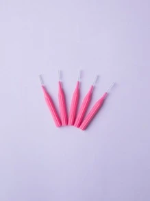 Set de 5 cepillos interdentales, limpiador de braquetes, palillos dentales, cabezales de hilo dental para higiene oral y limpieza de dientes y encías con brackets. Cepillos dentales suaves y flexibles en color rosa, ideales para usar en el hogar, dormitorio, baño, de viaje, bodas, fiestas, cumpleaños, como regalo para hombres, mamá, papá y amigos, Año Nuevo, accesorios y regalos divertidos. - Rosa Fucsia - Ver 4