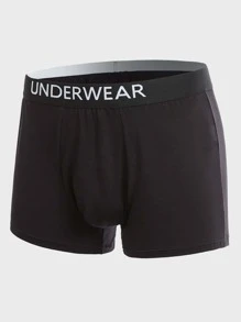 Extended Sizes Men 5pcs Letter Tape Waist Boxer Brief - Multicolor - View 8