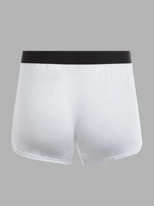 Extended Sizes Men 5pcs Letter Tape Waist Boxer Brief - Multicolor - View 19