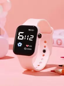 Kids Water Resistant LED Electronic Watch - Pink - View 1