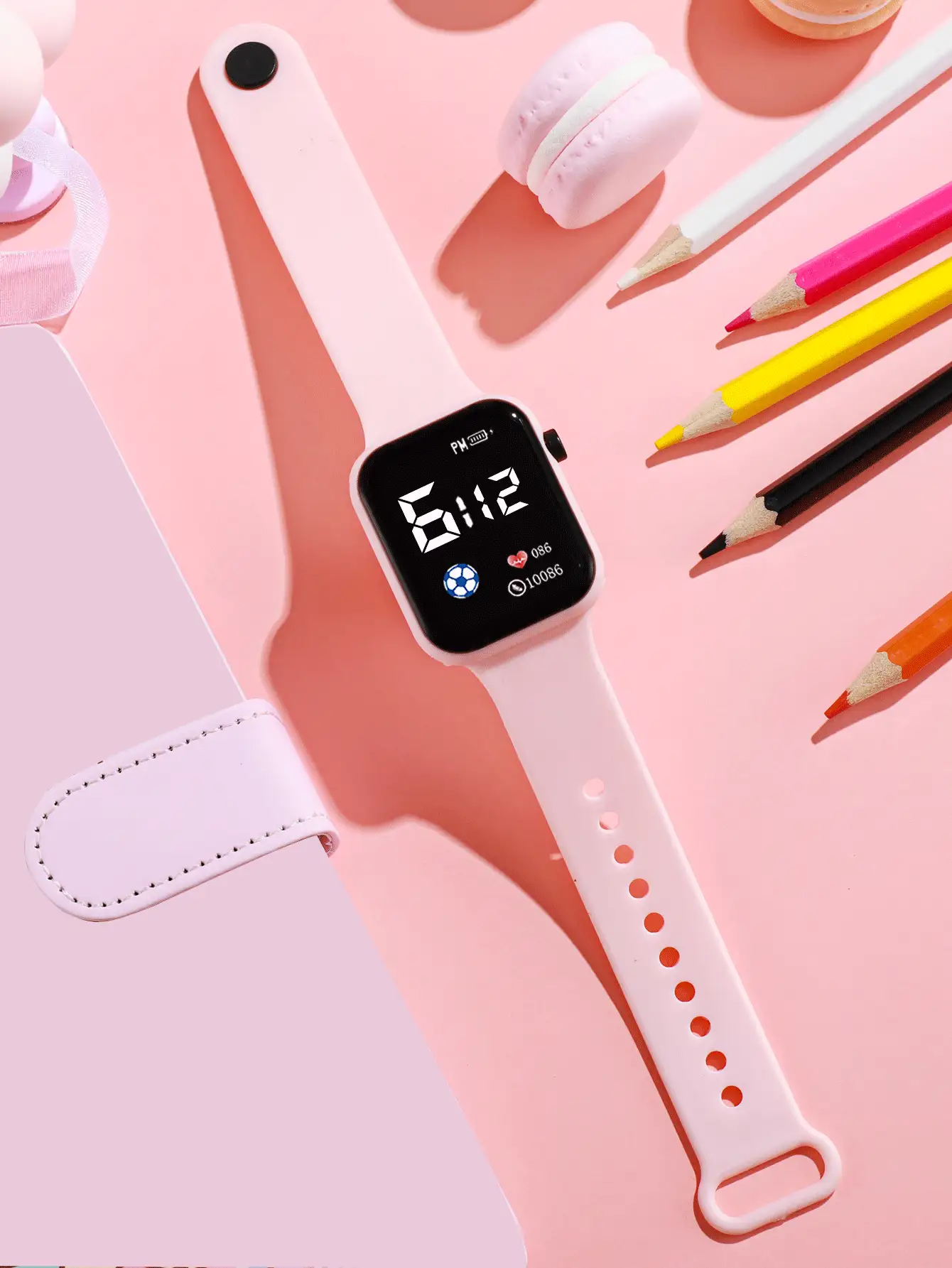 Kids Water Resistant LED Electronic Watch - Pink - View 2