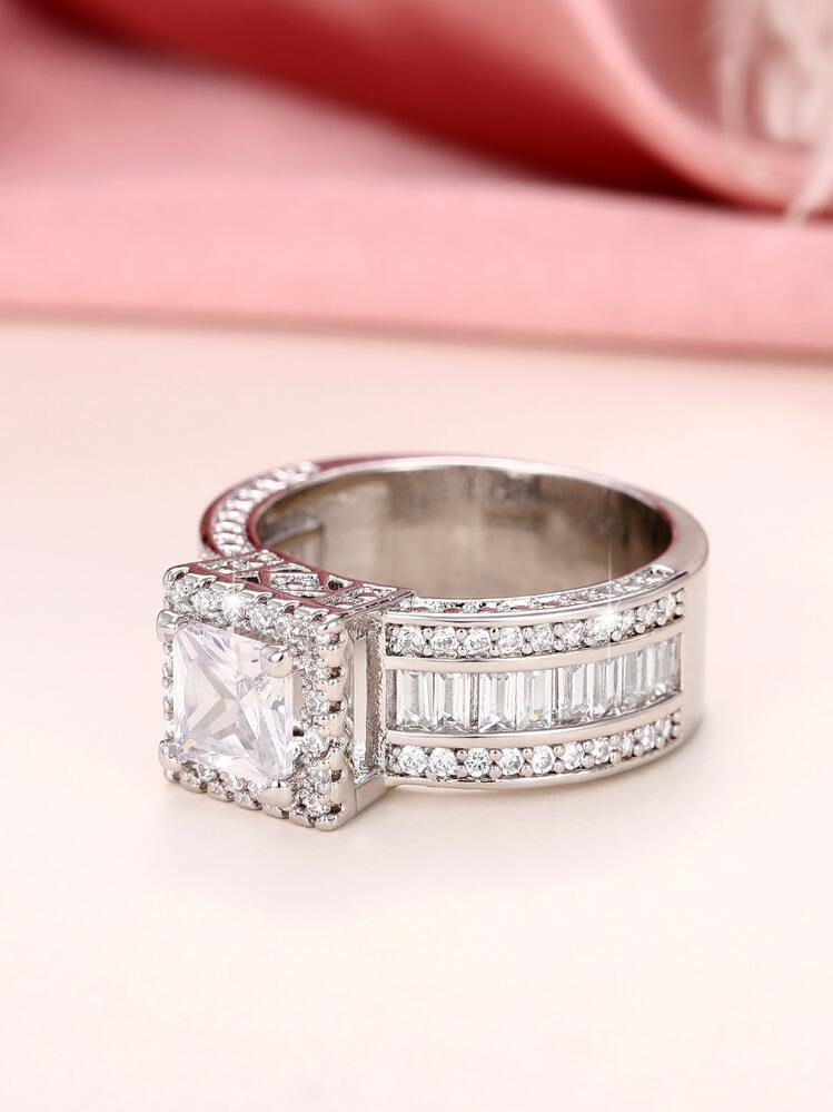 Anello Fidanzamento Donna Zirconia Cubica 3 Ct Taglio Radiante – TIGRADE Misura 3-12