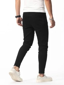 Manfinity Hombres Jeans ajustados unicolor - Negro - Ver 8