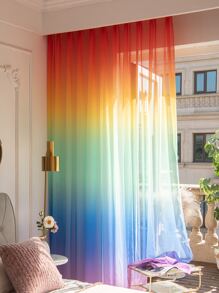 Colorful Single Panel Sheer Curtain