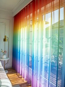 Colorful Single Panel Sheer Curtain