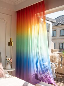 Colorful Single Panel Sheer Curtain