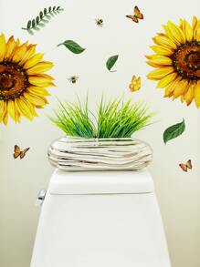 1入組向日葵圖案馬桶蓋貼花