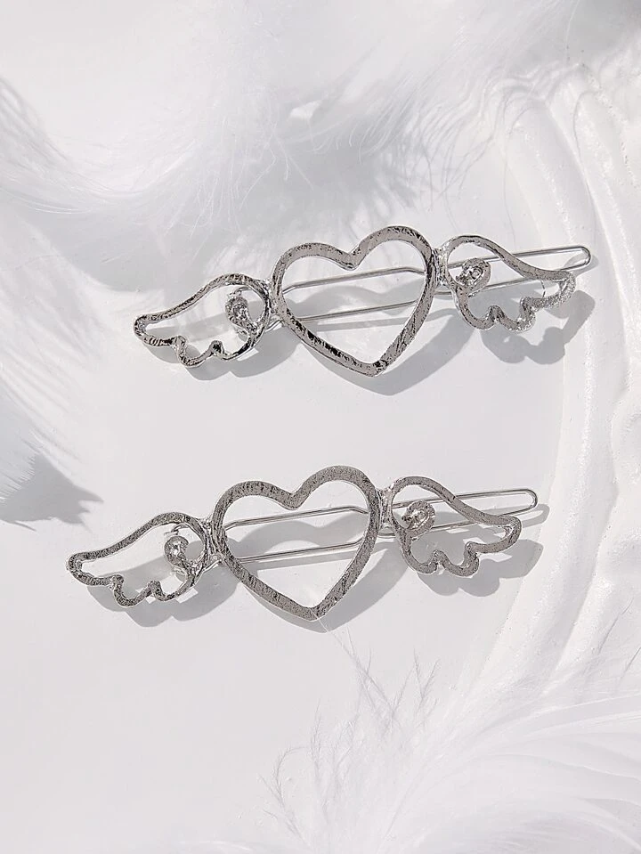 Heart wings claw clip Cheetah Heart Wing Claw Clip 10736 (12 units  main image 3