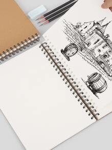 1pc Sách phác thảo xoắn ốc trơn - Nhiều màu - Xem 5