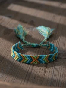 Braided Detail Tassel Decor Bracelet