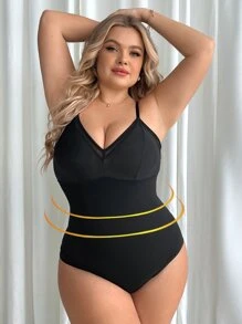 Body fajas de malla en contraste - Negro - Ver 1