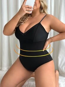 Body fajas de malla en contraste - Negro - Ver 4