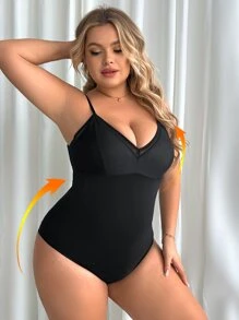 Body fajas de malla en contraste - Negro - Ver 5