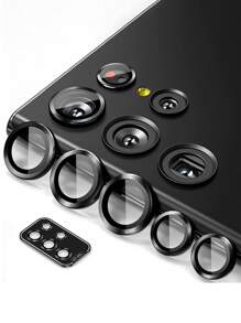 1入組鋼化手機攝像頭保護膜兼容三星 Galaxy S22 Ultra - 黑色 - 查看 1