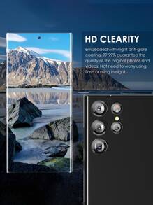 1入組鋼化手機攝像頭保護膜兼容三星 Galaxy S22 Ultra - 黑色 - 查看 7