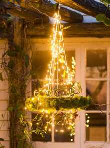 1pc 30/50/100/200 Led Lights 3/5/10/20m 8 Modes Waterproof Battery Box Copper Wire String Lights For Home, Yard, Garden Decoration - Yellow - View 3