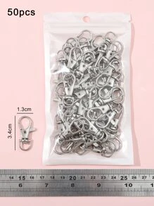 Gói 50 phụ kiện trang sức tự làm có khóa - Bạc - Xem 3