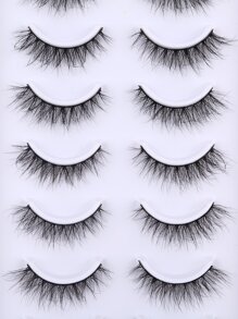 Pestañas postizas separadas, 10 pares de pestañas cortas de 13 mm con efecto desordenado y cruzado - Negro - Ver 2