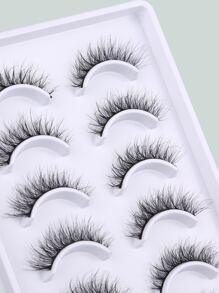 Pestañas postizas separadas, 10 pares de pestañas cortas de 13 mm con efecto desordenado y cruzado - Negro - Ver 4