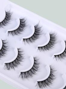 Pestañas postizas separadas, 10 pares de pestañas cortas de 13 mm con efecto desordenado y cruzado - Negro - Ver 5