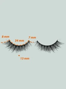 Pestañas postizas separadas, 10 pares de pestañas cortas de 13 mm con efecto desordenado y cruzado - Negro - Ver 6