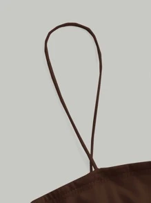 SHEIN MOD 素色吊帶短上衣 - 咖啡棕 - 查看 5