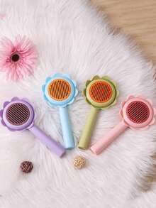 1pc Flower Design Random Pet Hair Comb - Multicolor - View 2