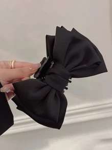 1 chiếc nơ trang trí móng vuốt tóc chắc chắn thanh lịch - màu đen - Xem 3