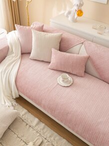 1 chiếc khăn sofa trơn - Hồng - Xem 3