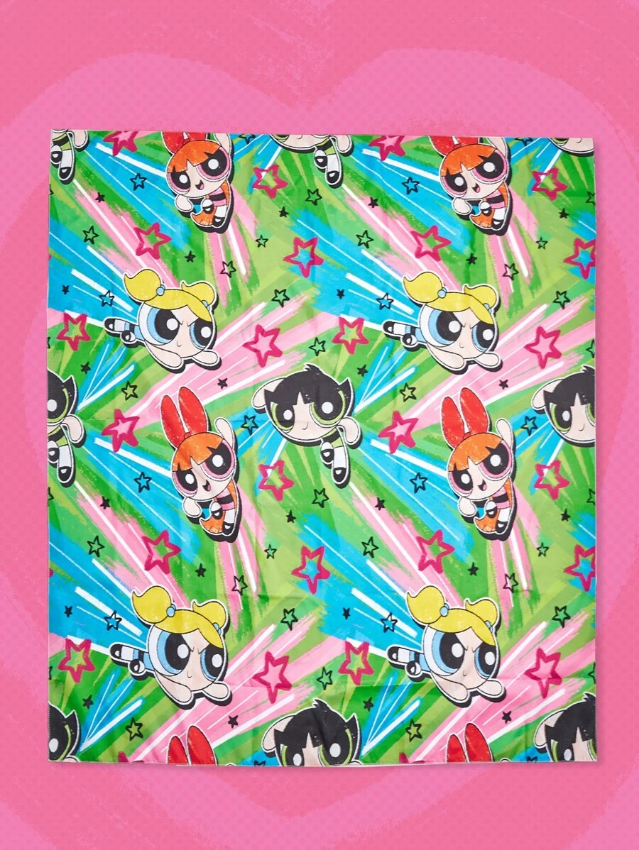 The Powerpuff Girls | ROMWE Star & Cartoon Graphic Tapestry - Multicolor - View 1