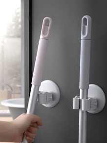1pc Wall Mounted Mop Holder - White - View 1