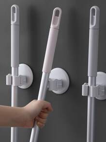 1pc Wall Mounted Mop Holder - White - View 4
