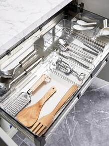 4 piezas transparente Cuchillería Caja de almacenamiento - transparente - Ver 3