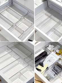 Hộp lưu trữ ngăn kéo rõ ràng 6 chiếc - Trong sáng - Xem 3