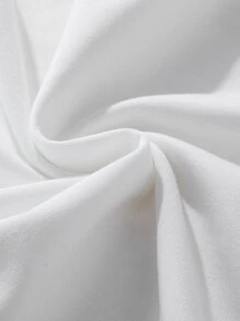 Manfinity Hypemode 男士鬆身假領t恤,印有口號圖形印花 - 白色 - 查看 6