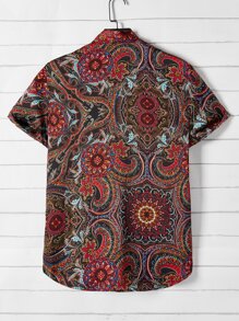 GENTILAND Men Mandala Print Shirt - Multicolor - View 2