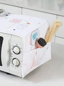 1pc Cartoon Animal Print Random Microwave Oven Cover - Multicolor - View 3
